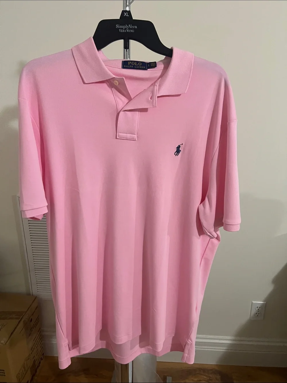 Polo by Ralph Lauren Light Pink Pique Cotton Polo Shirt with Blue Pony NWOT